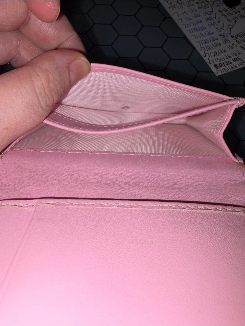 Dior Lady Bloom Black Cannage Lambskin Card Holder with Pink Charms